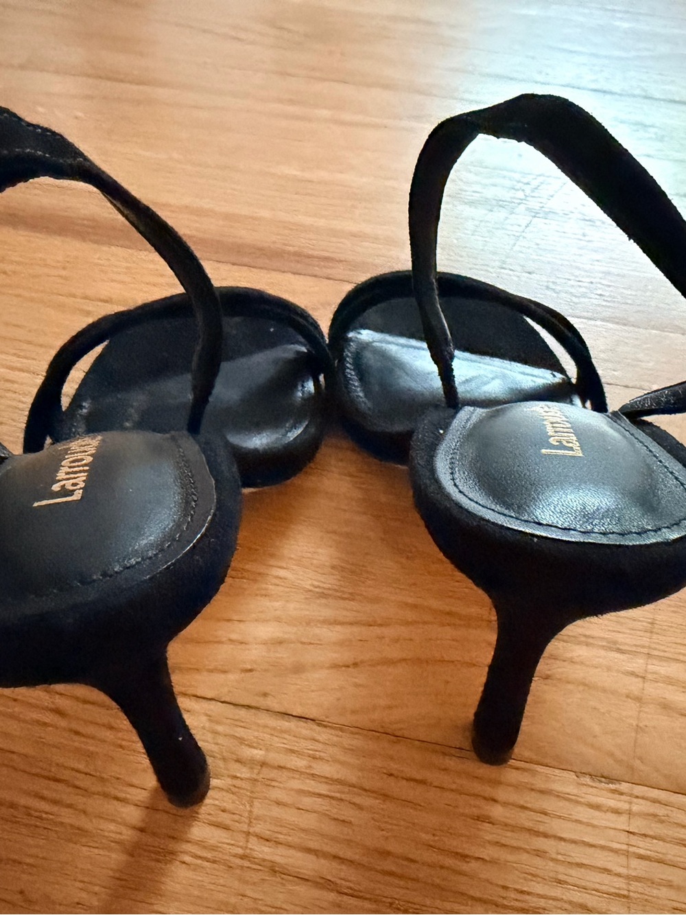 Larroude Annie Slingback Black Suede Knot Front Heels NWT - Picture 5 of 9
